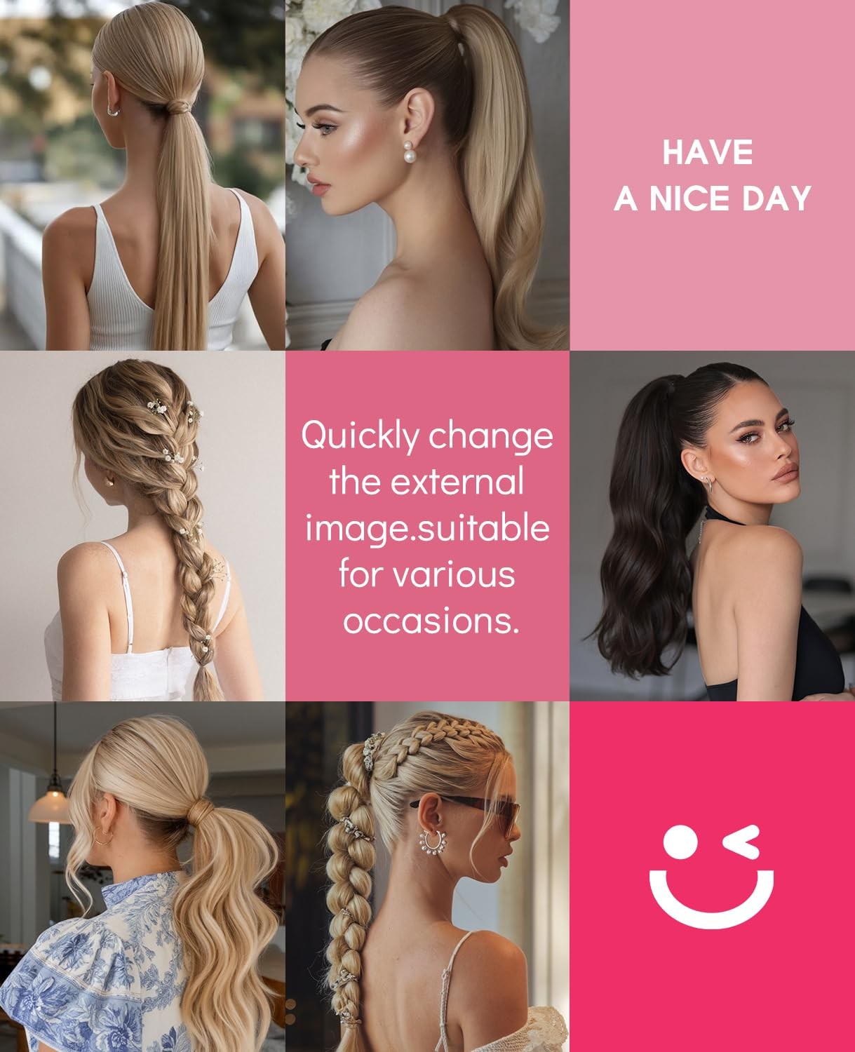Youngsmile Hair Extensions Ponytail Extensions Human Hair 14 Inch 65G Wrap