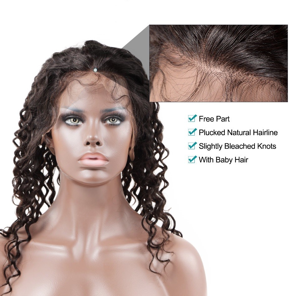 360 Deep Wave Lace Closure Virgin Human Hair 22″x4″x”2″ (10″-20″)