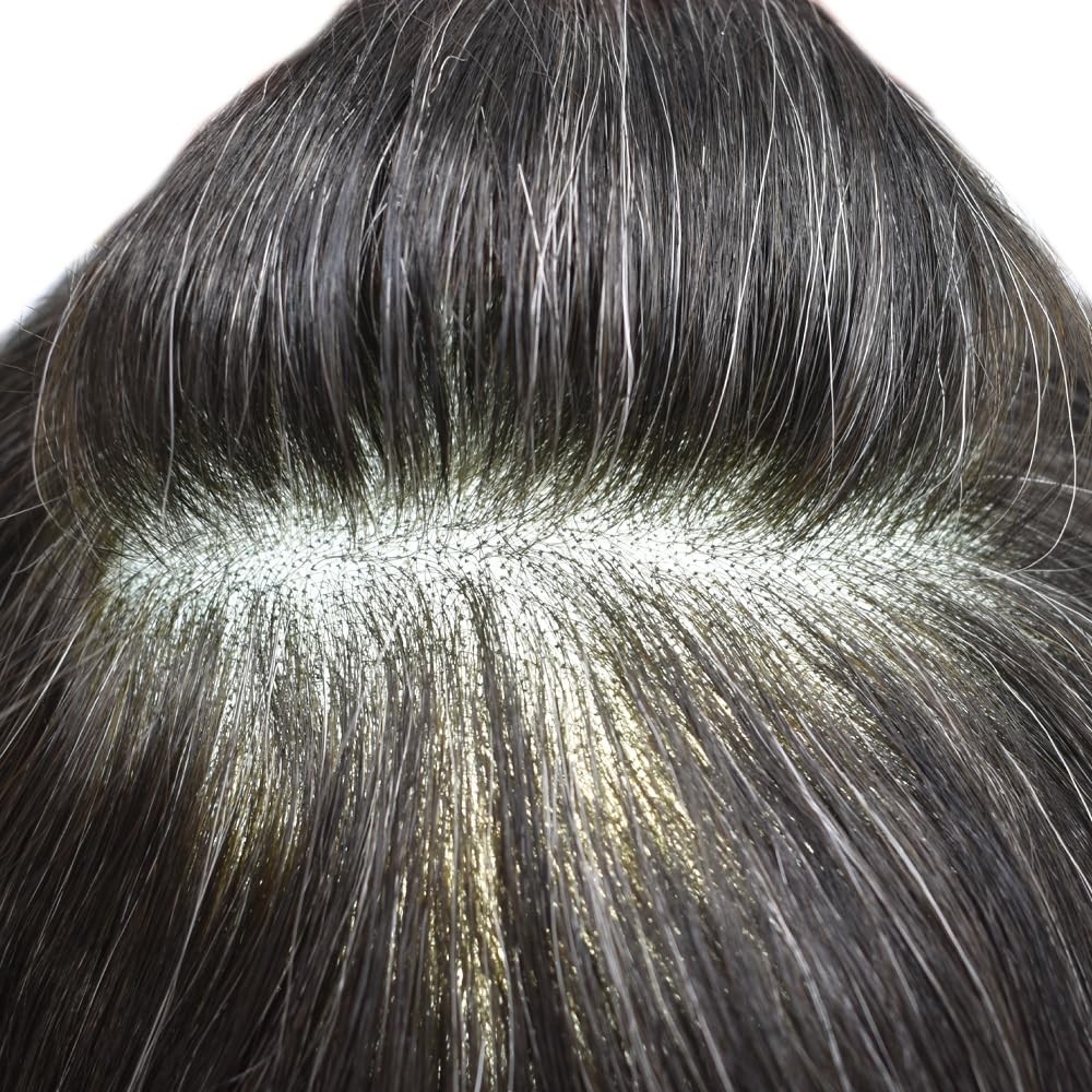 French Lace Front Mens Toupee Poly Skin Hairpieces Human Hair Replacement System