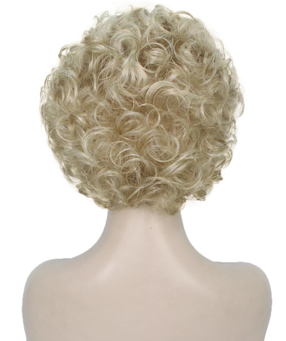 Monroe – Curly Kanekalon Synthetic Fiber Full Wig, 4 – 4.5 in, Light Blonde