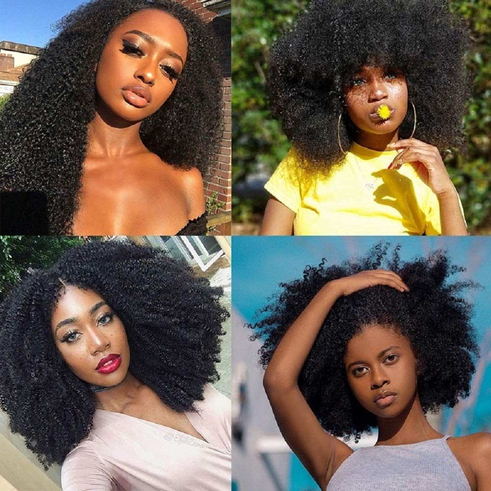 Mongolian Afro Kinky Curly Bundles Human Hair 4B 4C Afro Kinky Human Hair Bun…