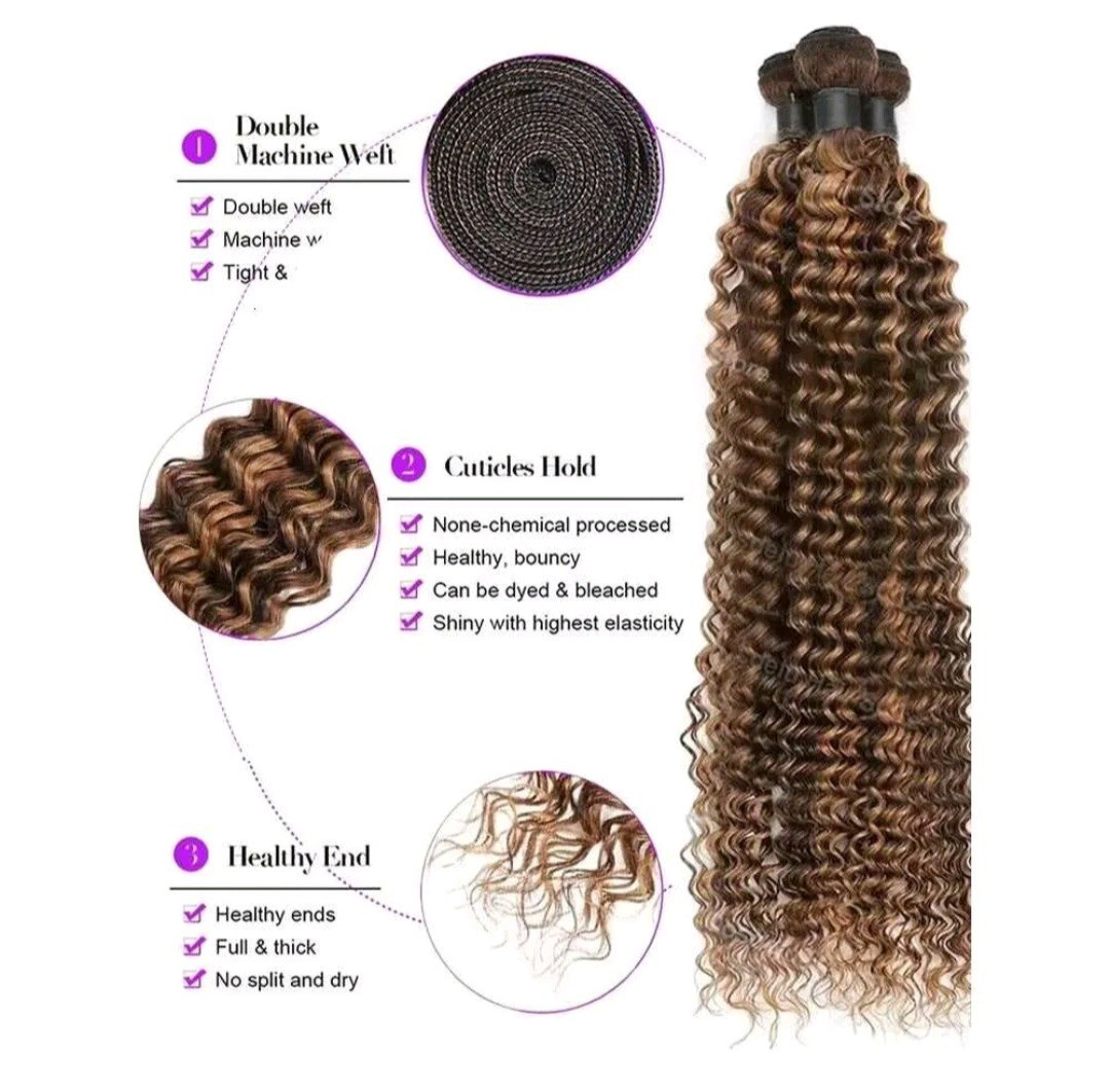 12A 32+32+32INCH REAL PERUVIAN HAIR BALAYAGE PIANO MIX WATER WAVE 4#/27/30# 300g