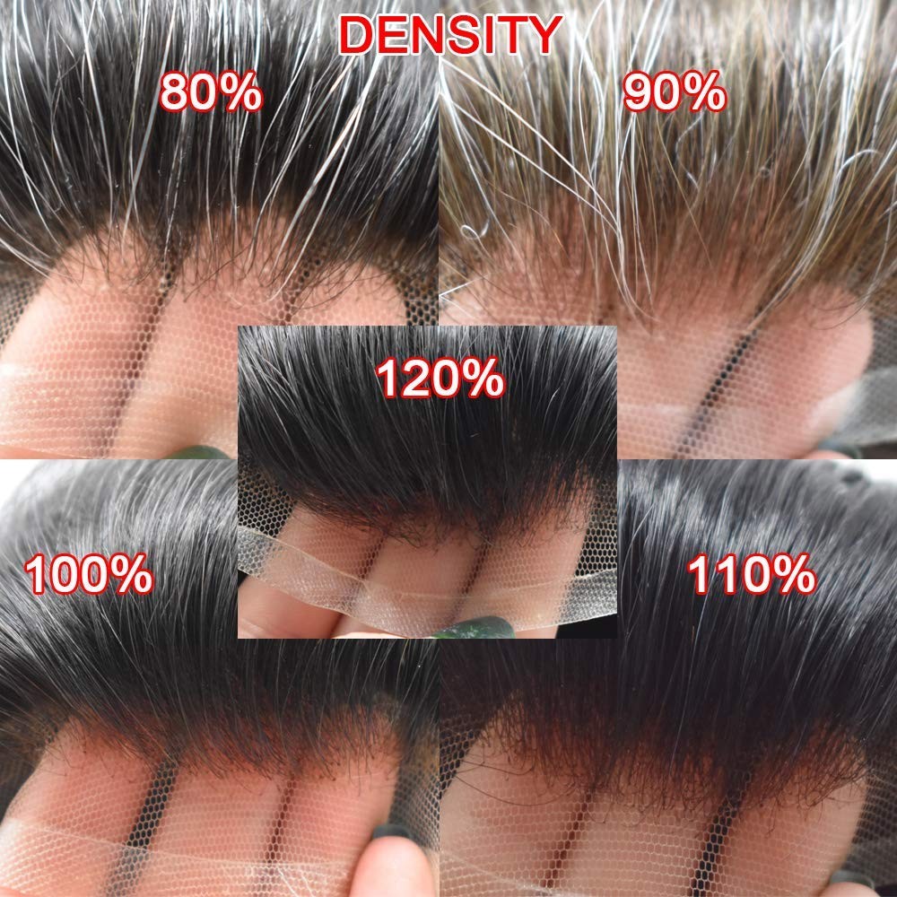 French Lace FrontToupee for Men HairSystem Replacement Mono Mens Hairpiece Wig
