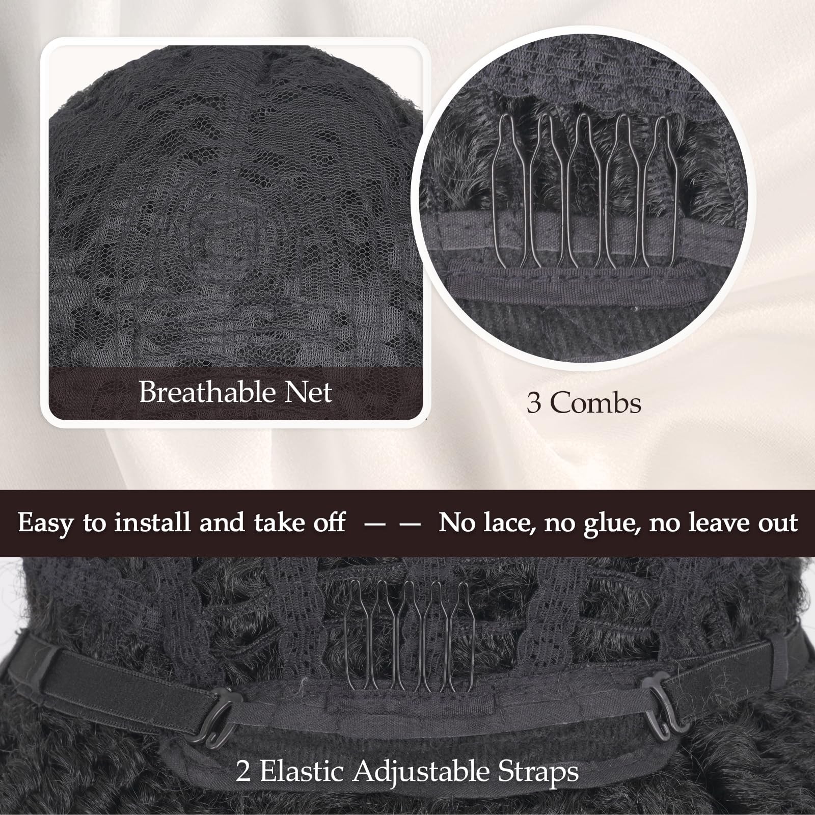 Dreadlock Wig 12 Inch Braided Wigs for Black Women & Men – Short Afro Glueless