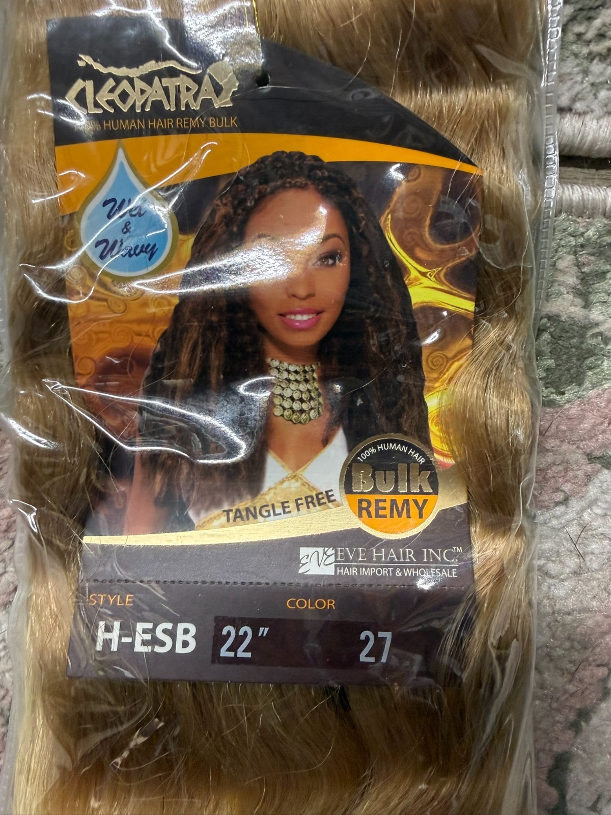 Cleopatra 100% Human Bulk Remy Hair Extensions 22” #27 European Super Bulk