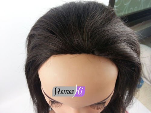 Long Beauty Wavy Machine Weft Cap 100% Remy Human Hair Glueless 3/4 Half Wigs