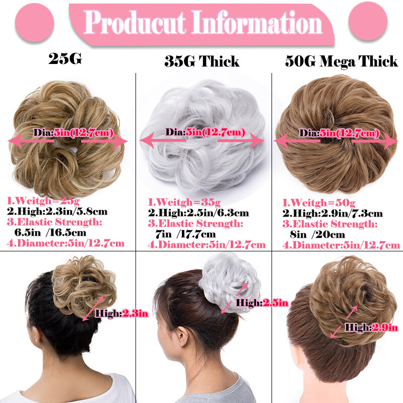 Hair Bun Messy Hair Piece Scrunchie Updo Curly Fake Hair Extension Real As Human
