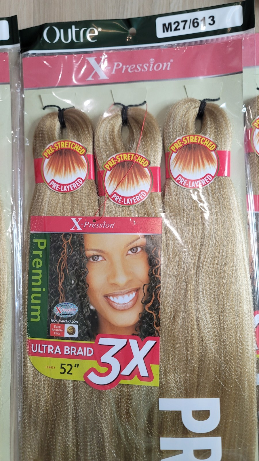 3 Pack Pre Stretched Braiding Hair 9X 52″ COLOR M 27/613 X-Pression Outre