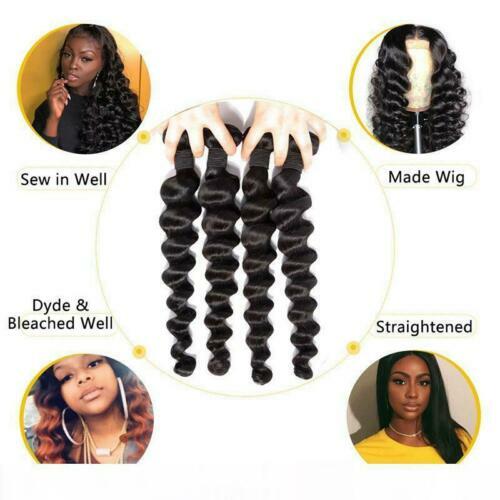 1/2/3/4/5BUNDLES BRAZILIAN VIRGIN HUMAN HAIR NATURAL COLOUR DEEP LOOSE WAVES 12A