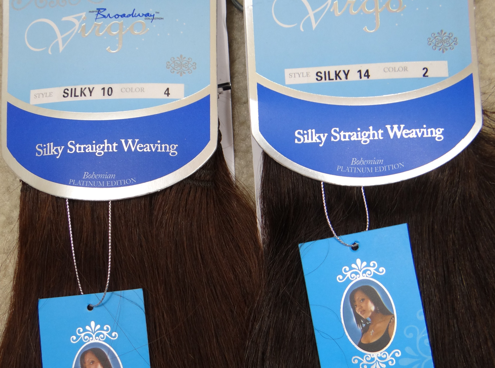 VIRGO BROADWAY BOHEMIAN PLATINUM or REMY human straight weaving extension hair