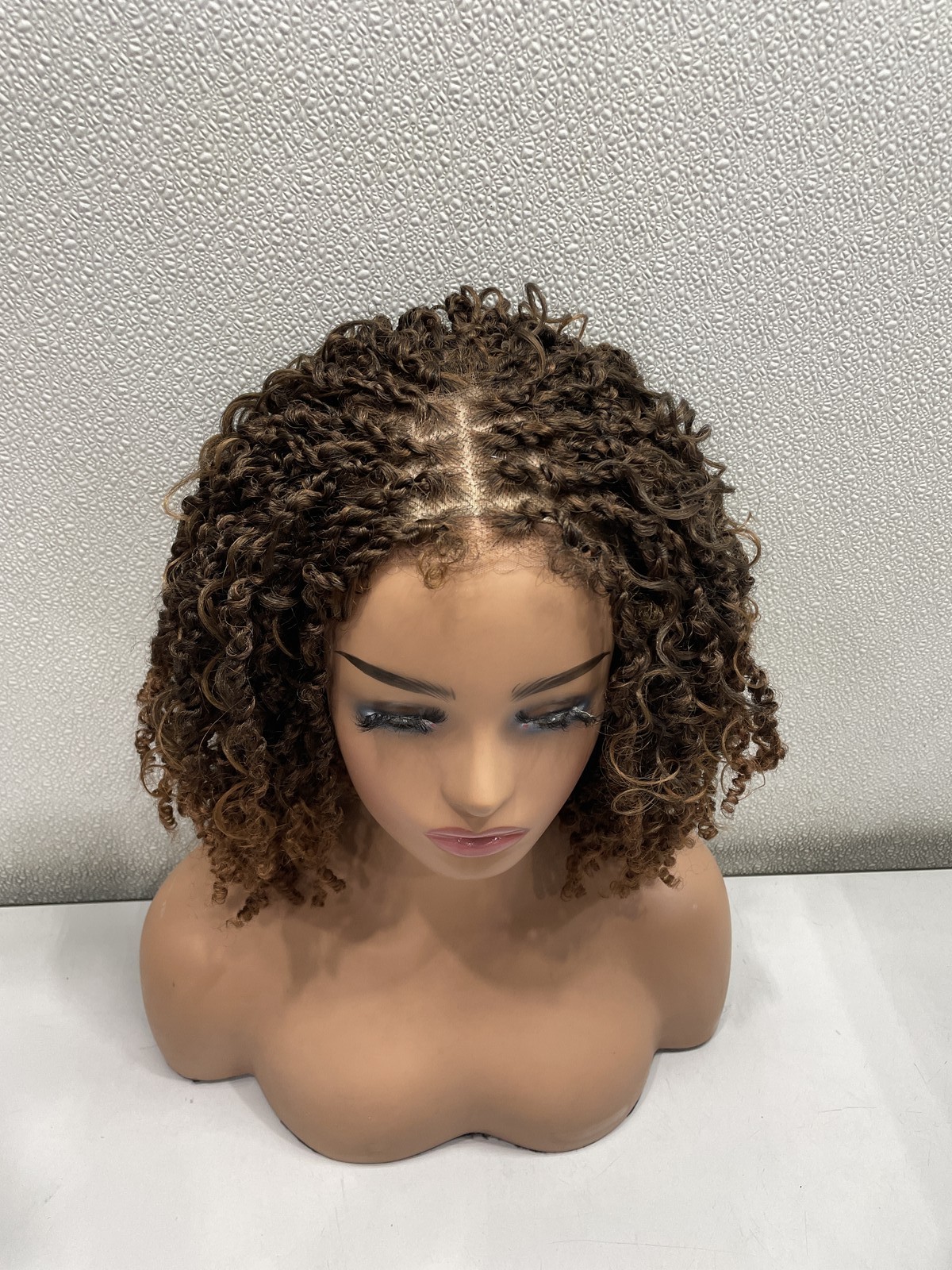 Frodio Veralux Fiber Micro Twist Curly Dreadlock Lace Front Glueless Wig, 12″