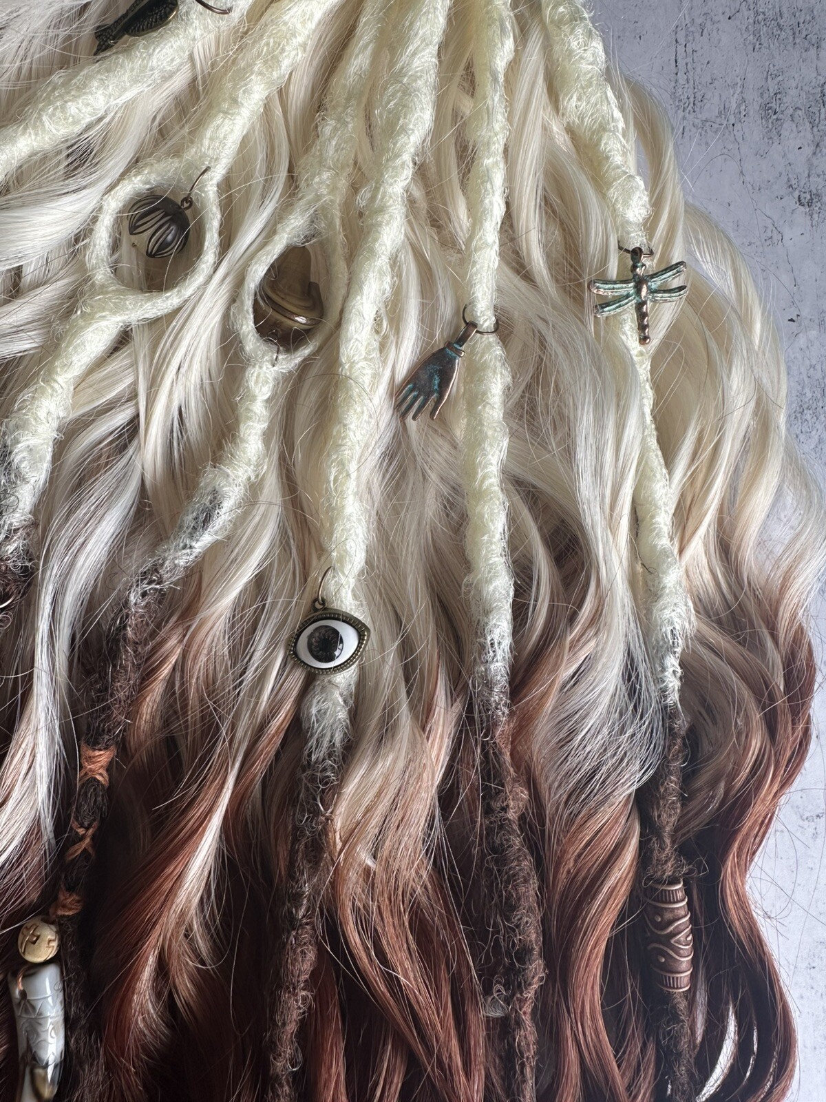 Dreadlocks Boho Curls DE 60 pieces – 120 ends + free elastic band decoration