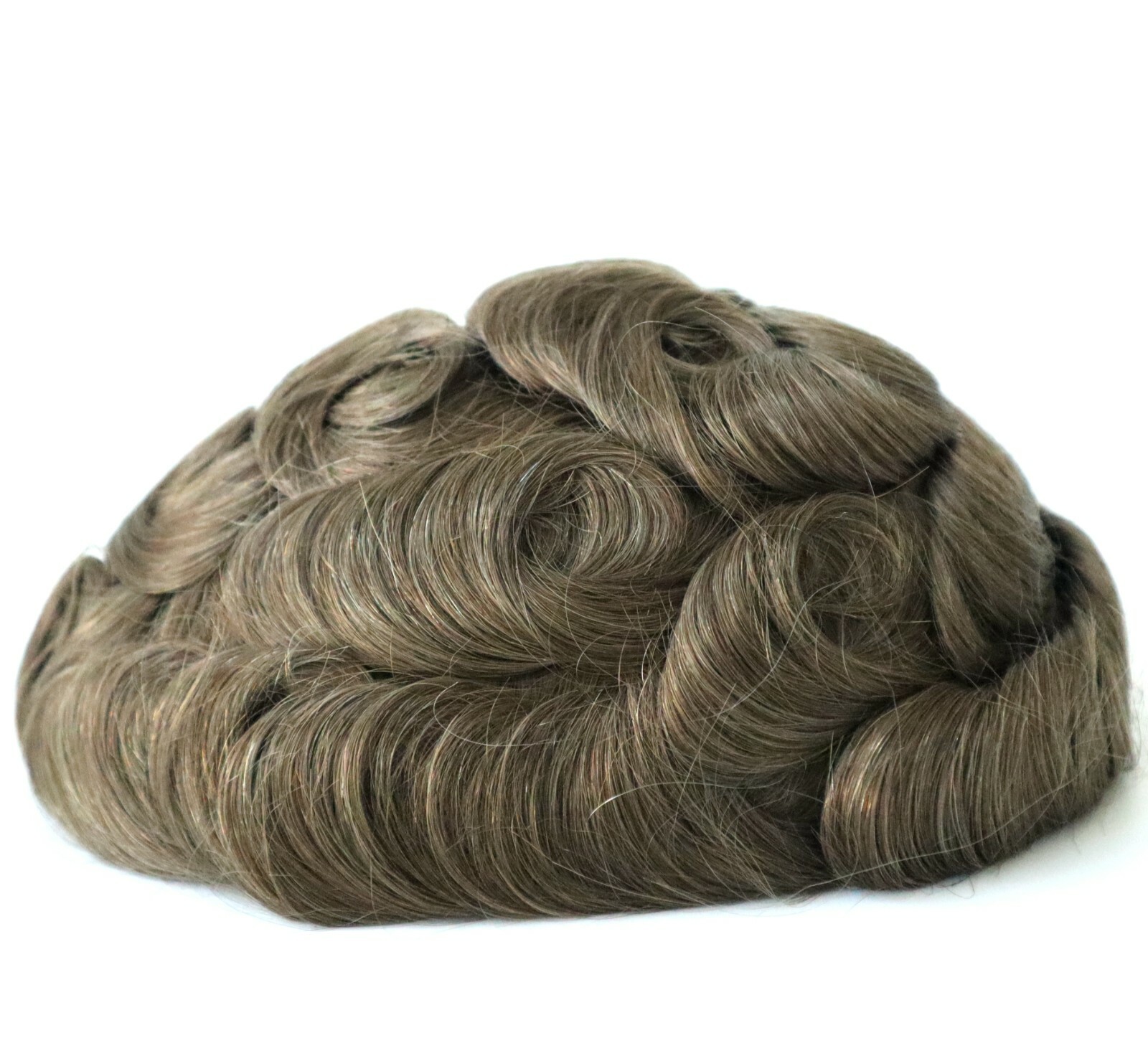 Mens Toupee Hair Replacement System Skin V-loop Scalloped Front Human Hairpieces