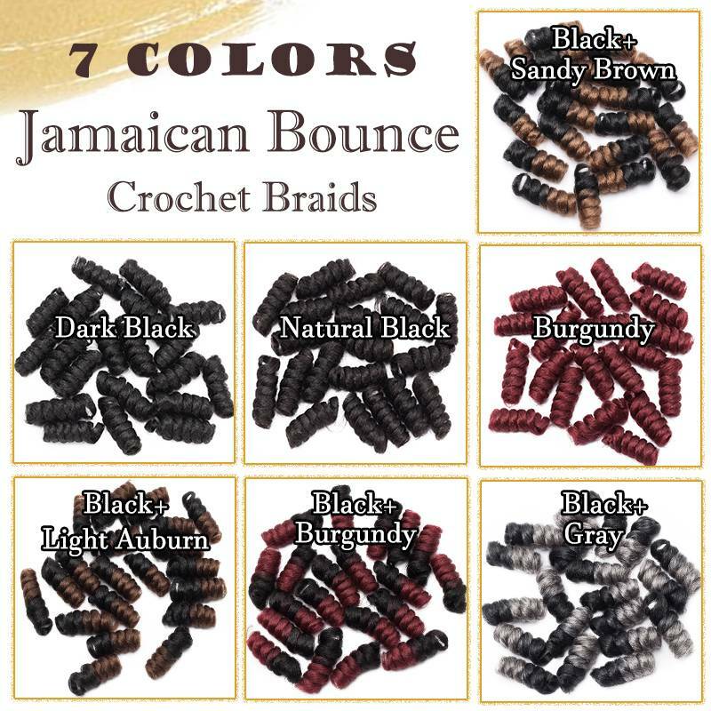 2″ Curly Jamaican Bounce Hair Crochet Extensions Braiding Spring Toni Hairpeices