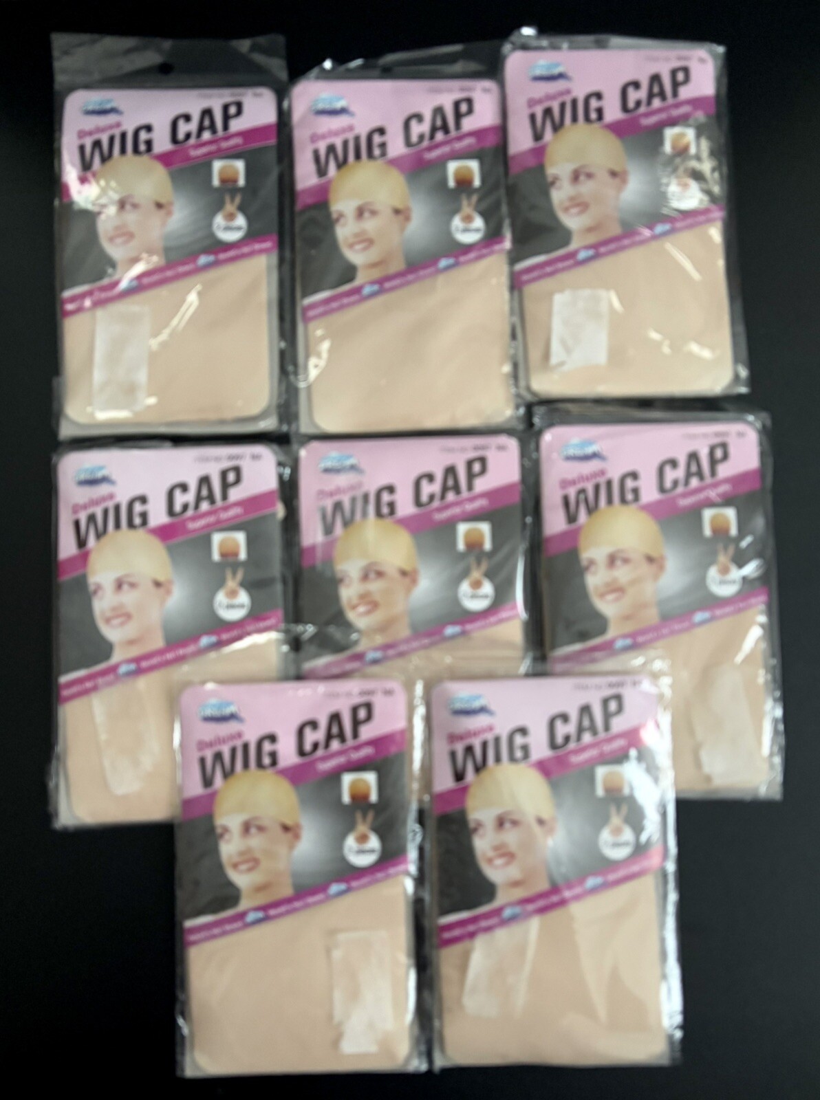 Lot Of 8 Dream Deluxe Wig Cap Nude Color Superior Quality One Size #0097NA NEW
