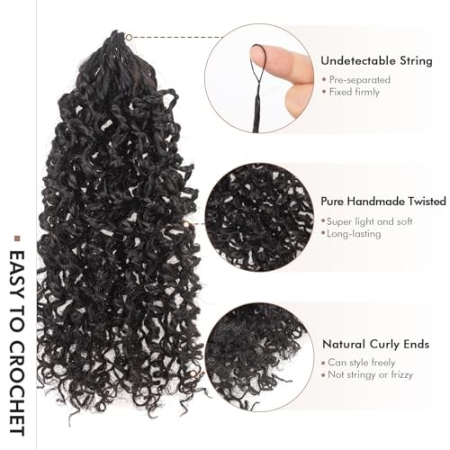 Human Hair Yanky Twist -10 Inch (40 strands) Pre-looped 10 Inch (Pack of 1) 1B