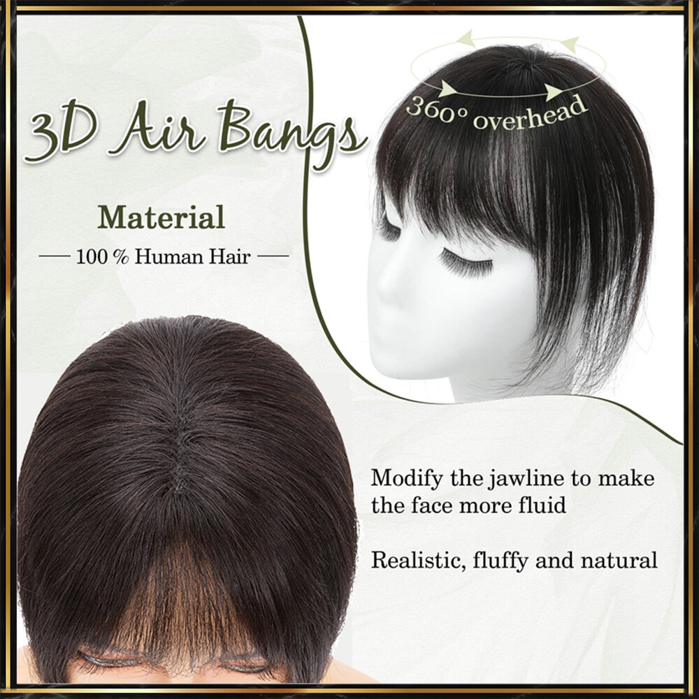 THICK/Thin Remy Hair Bangs 100% Human Hair Extensions Clip In on Front Hairpiece