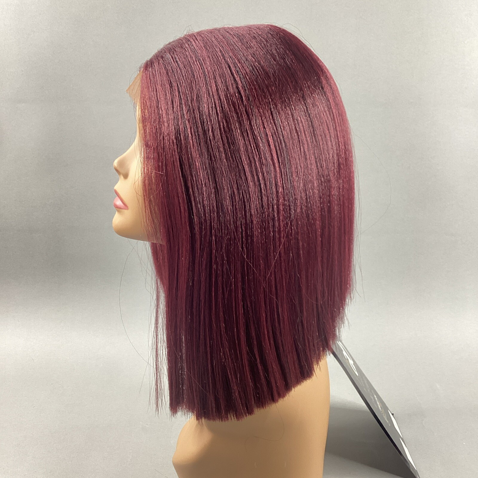PLW-Selena Short Straight #99J Dark Plum Remi Quality Lace Wig Curl Safe