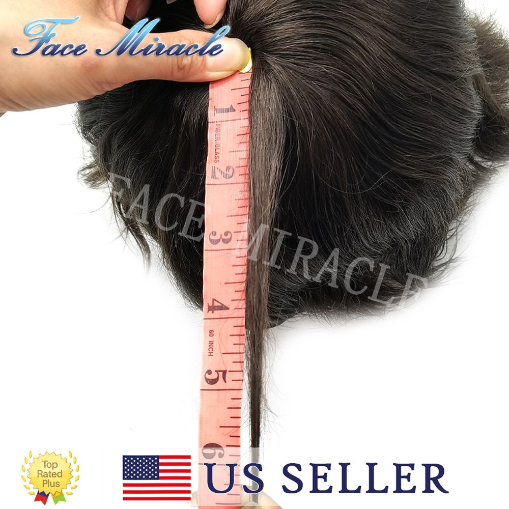 Mens Toupee Hairpiece Thin Skin Toupee for Men Human Hair System Wigs PU Inject