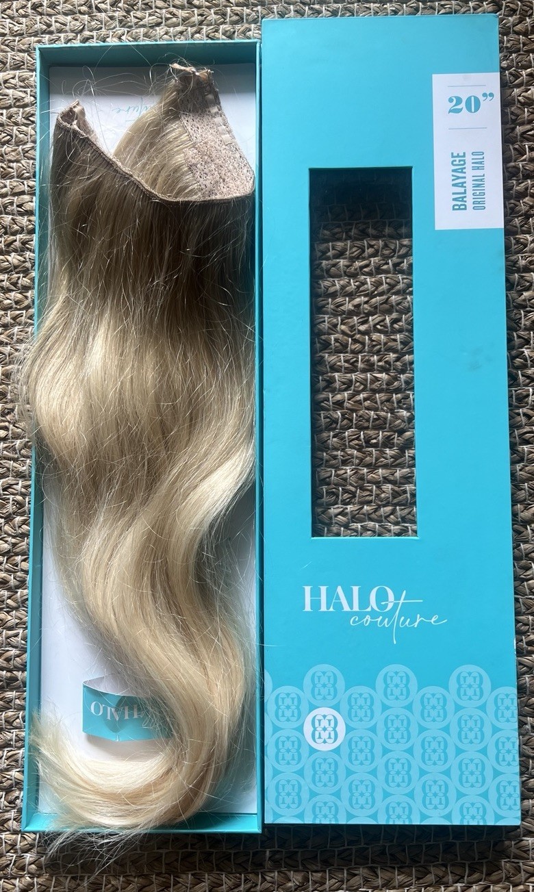 Halo Couture 20”Original Halo Hair Extension Blonde Human Hair, Blonde Balayage