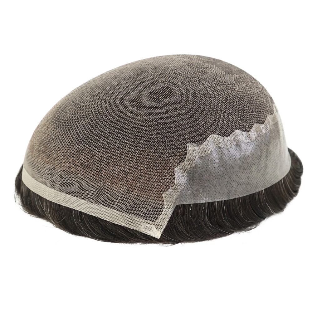 Toupee For Mens Human Hair Replecement System Lace Thin Skin Hairpiece Q6 8X10”