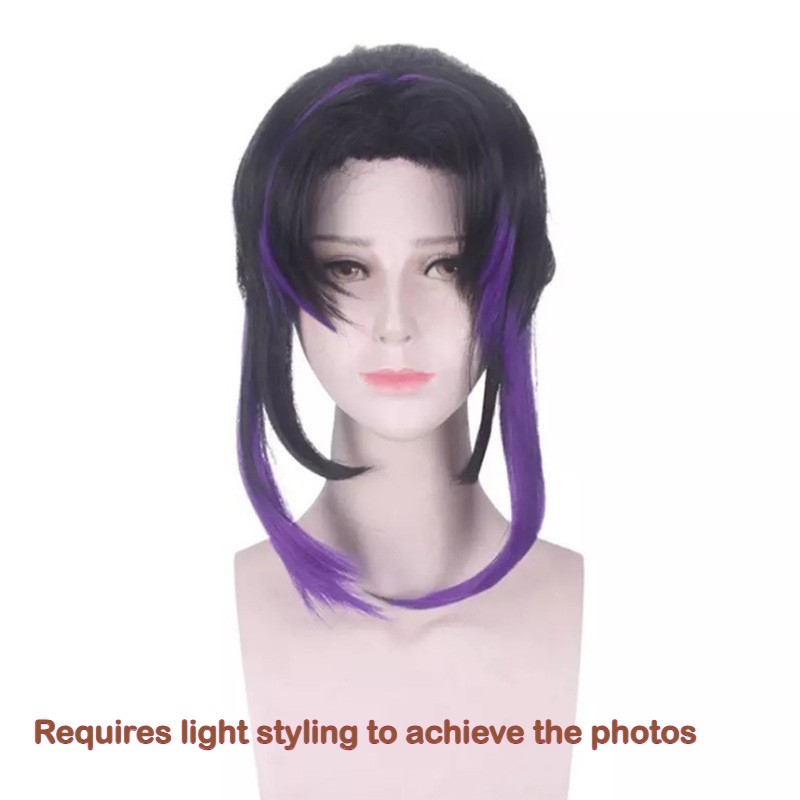 Shinobu Kocho Insect Hashira Purple Ombre Wig Heat Resistant Synthetic Cosplay