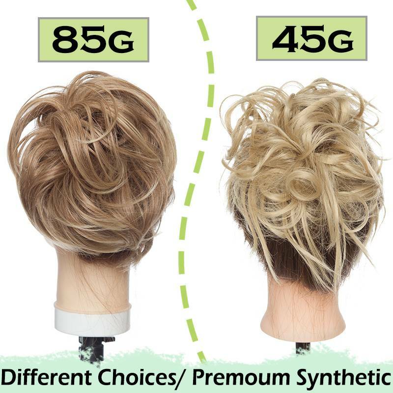 Natural Large Tousled Messy Bun Hair Piece Scrunchie Pony Tail Hair Extensions