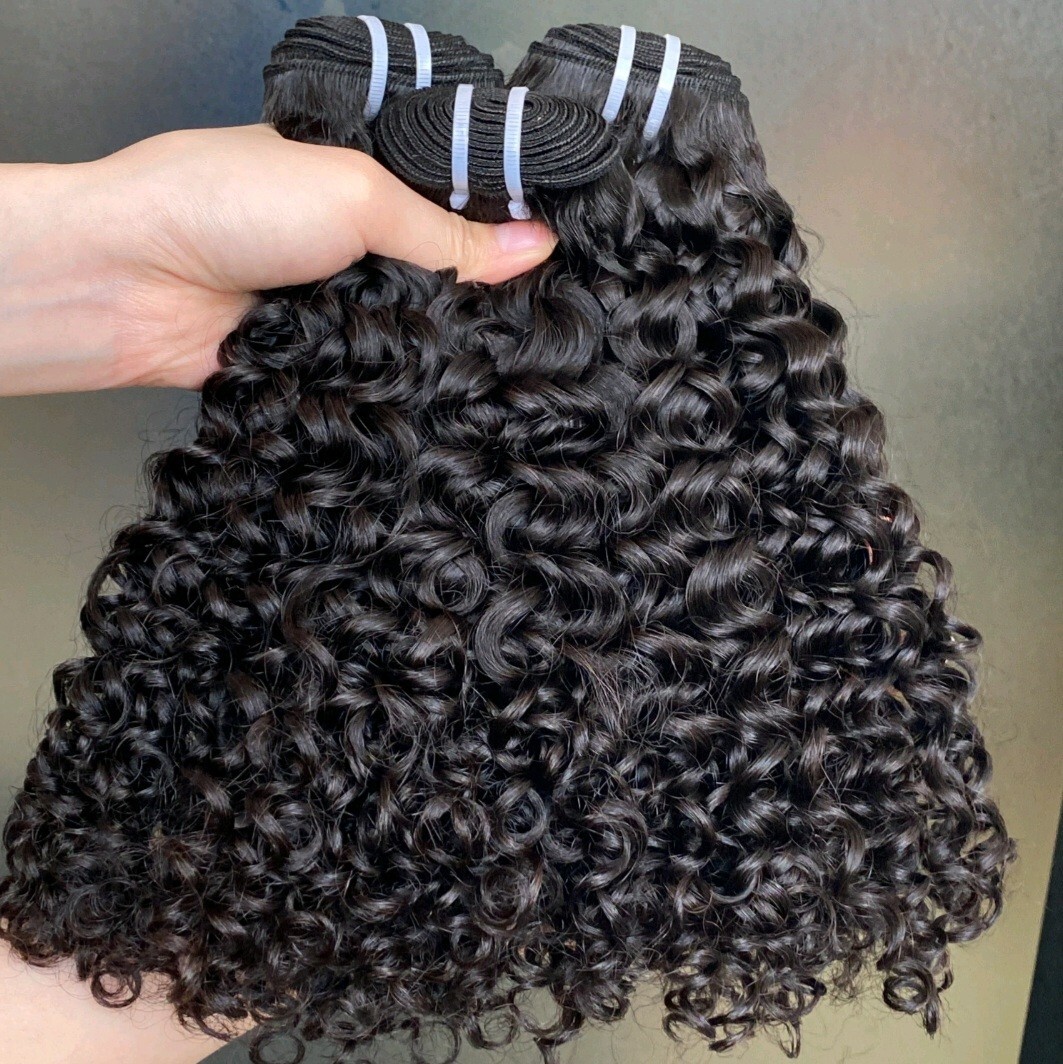 13A+ 3BUNDLE BURMESE RAW VIRGIN HUMAN HAIR JERRY CURL 18+18+18 DOUBLE DRAWN 300g