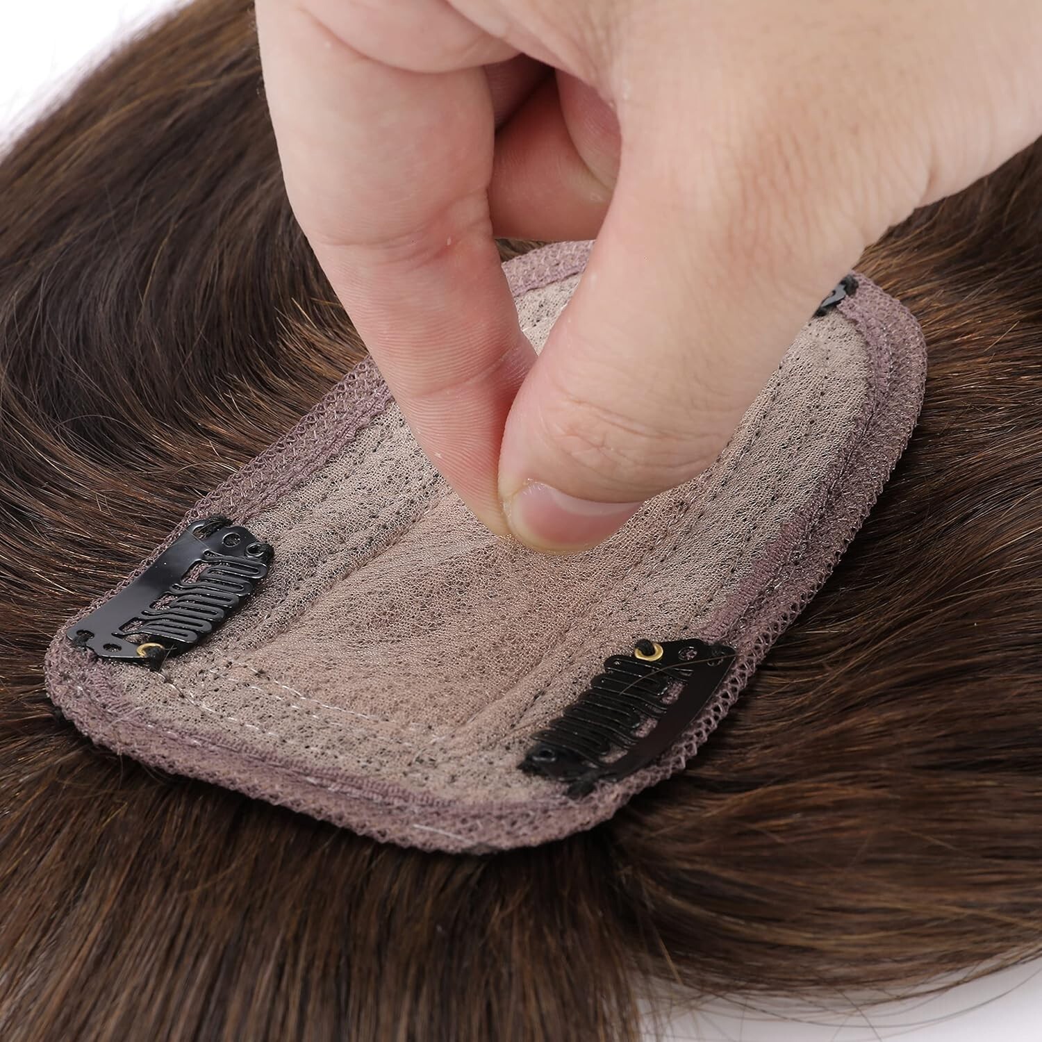 Rich Choices 120% Density Silk Base Top Hairpiece 100% Human#4 Medium Brown 12”