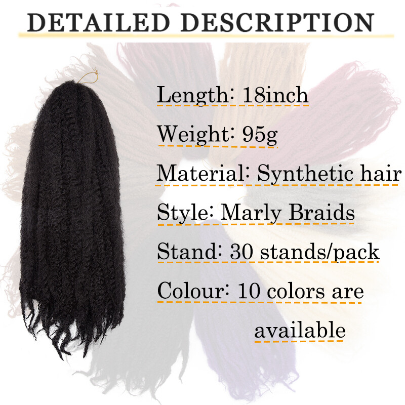 US Afro Kinky Curly Twist Crochet Braids Marley Braiding Hair Extensions Bulks