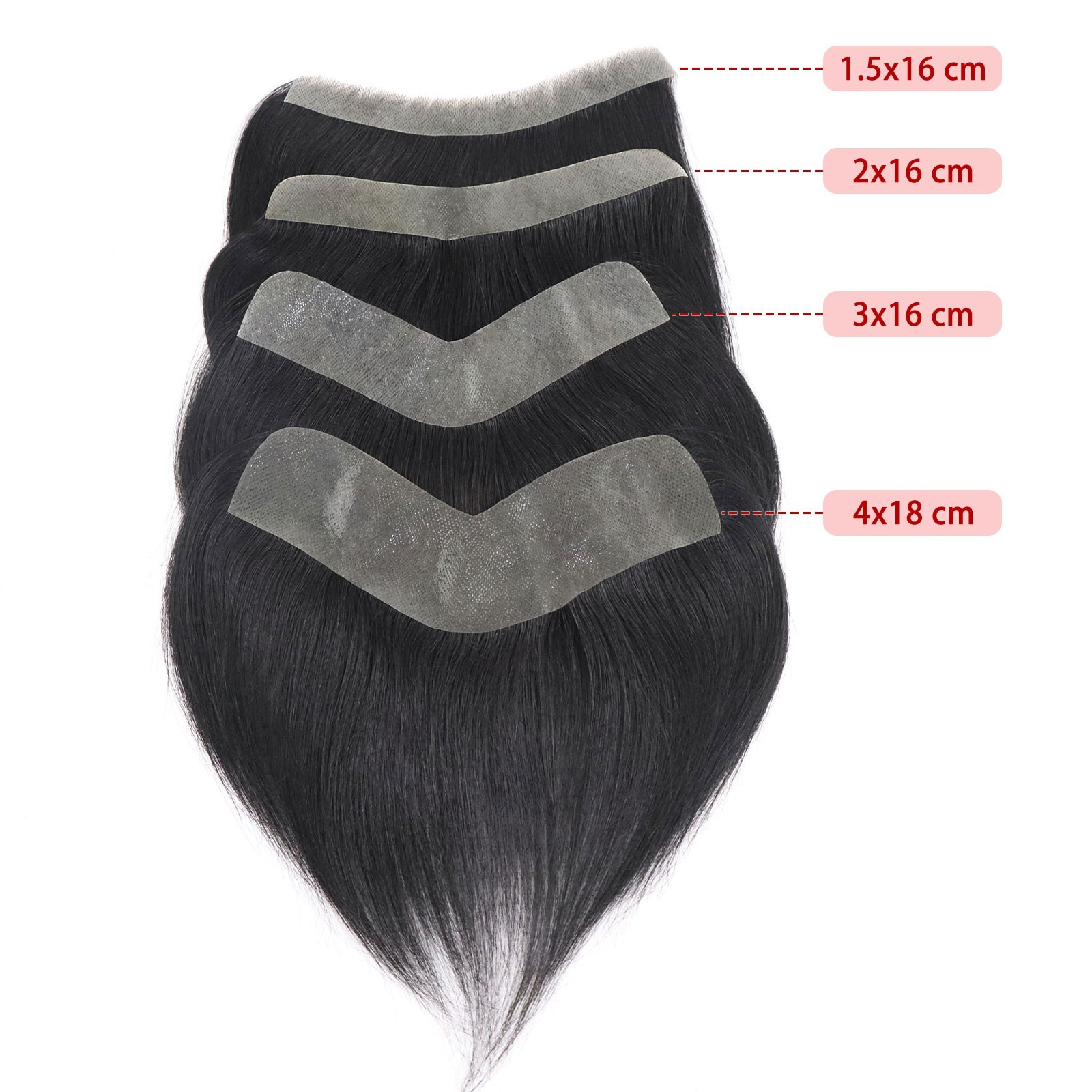 Mens Toupee Human Hair Forehead Hairline Skin PU Hairpiece Replacement System