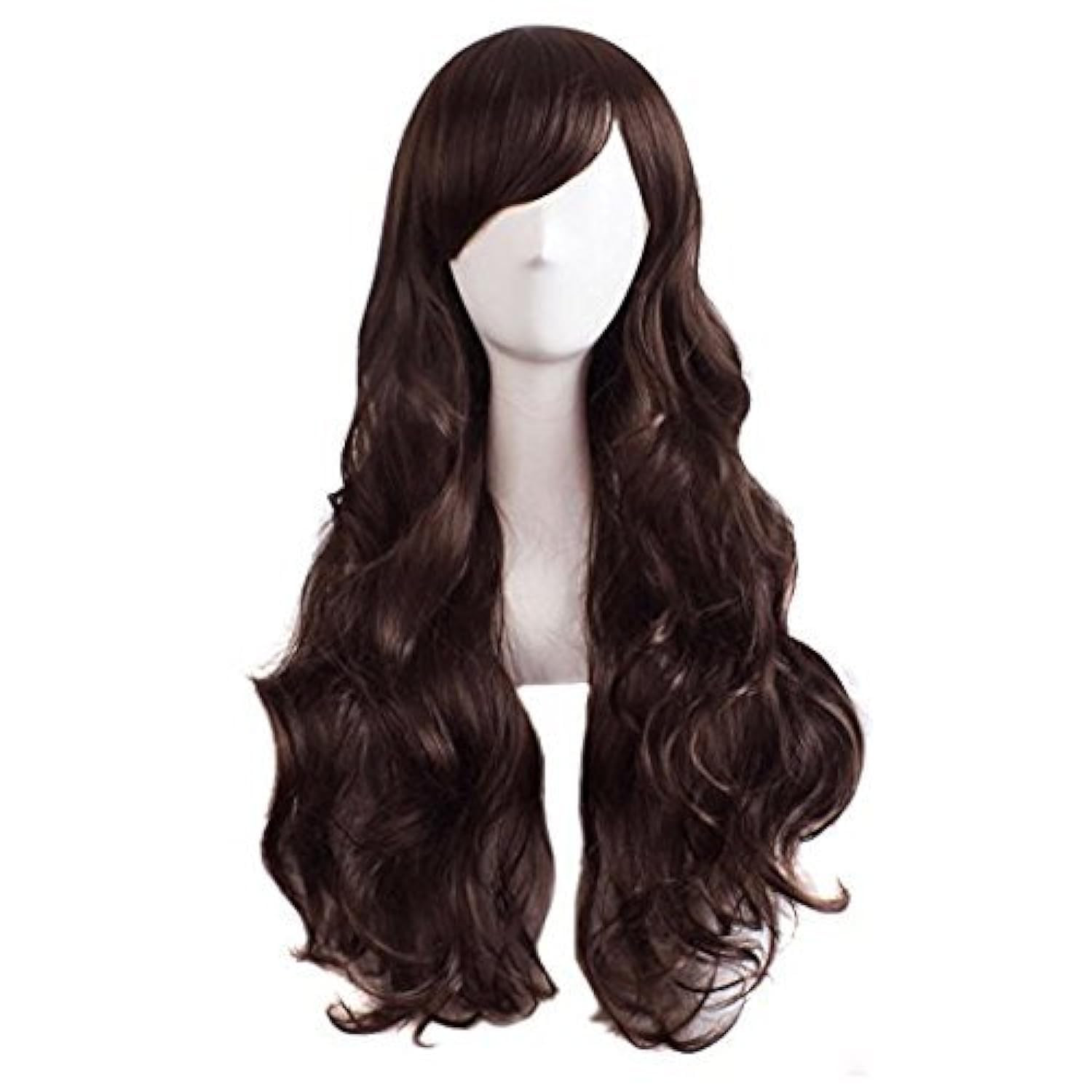 Party Hair Anime Wigs Full Hair Wavy Full Wig Hair 28″ Long Brown Loose Curly