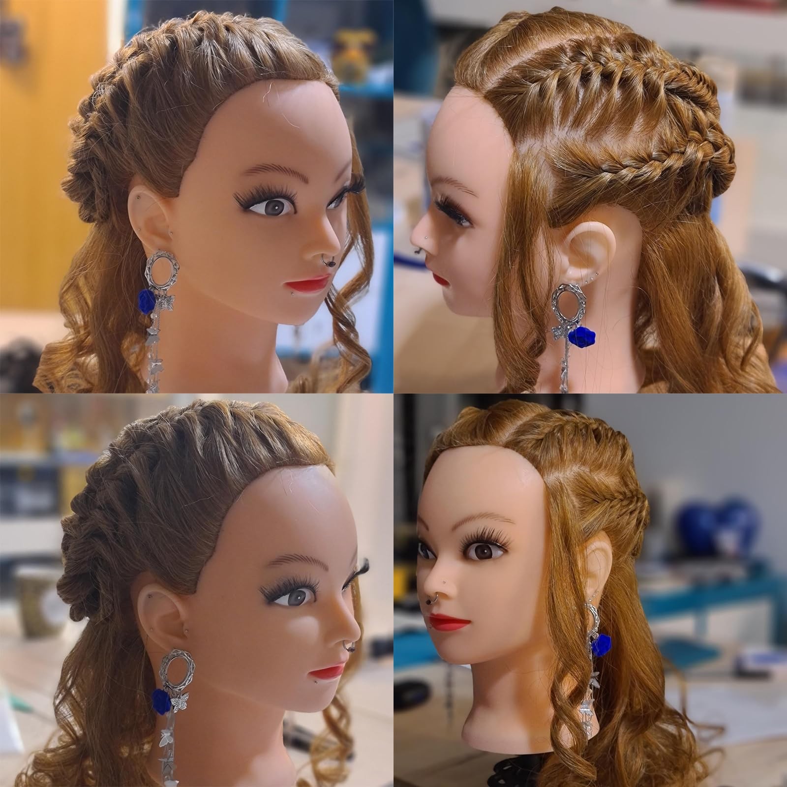 Mannequin Head with 80% Real Human Hair 26”-28″Cosmetology Mannequin Doll He…