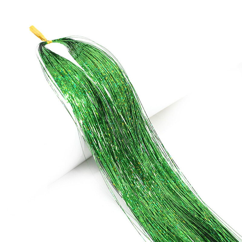 Sparkle Hair Tinsel Holographic Glitter Extensions Highlights False Hairstyling