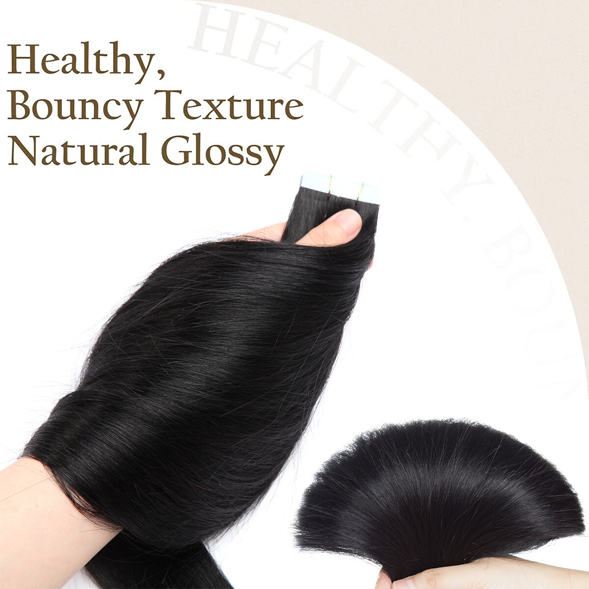 Invisible Tape In Remy Human Hair Extensions Skin Weft FULL HEAD THICK Straight