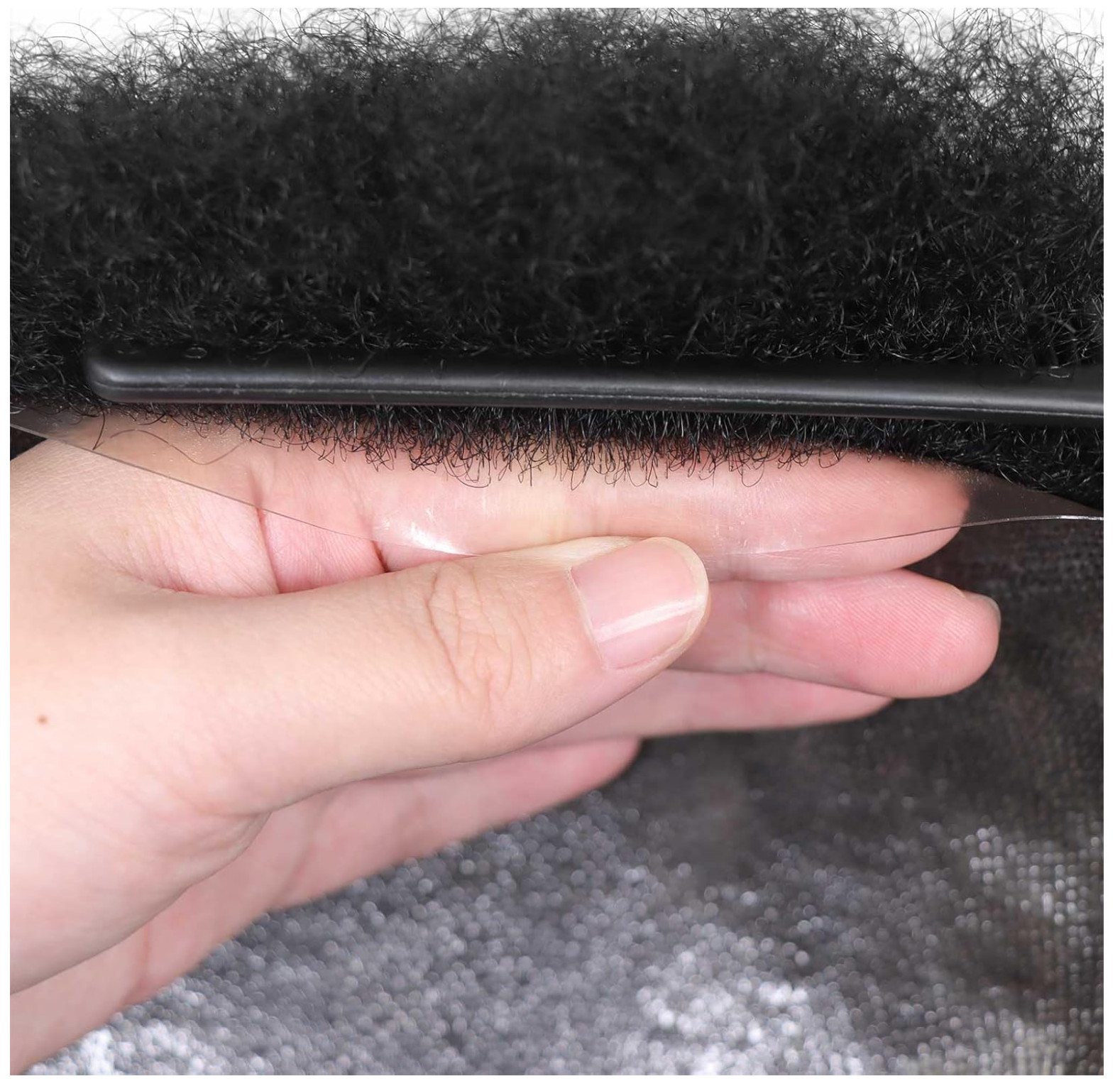 Afro Toupee for Men Thin Skin Human Hair Replacement System Male Toupee – #1