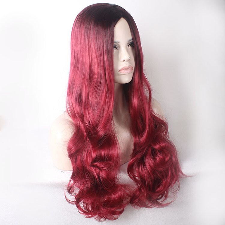 26″ Natural Long Wavy Full Wigs Cosplay Party Synthetic Wig Heat Resistant