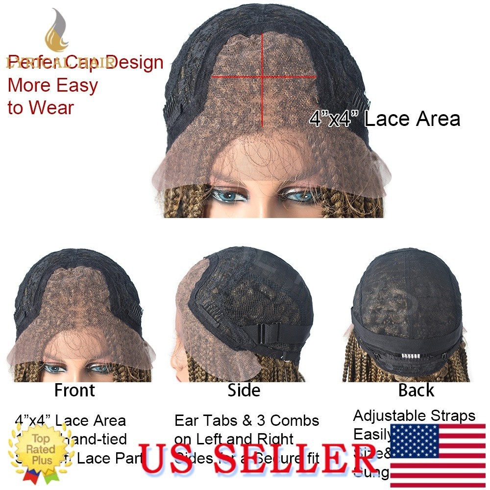 Box Braided wigs For Black Women Synthetic Lace Front Braids Wig Lightweight Hai
