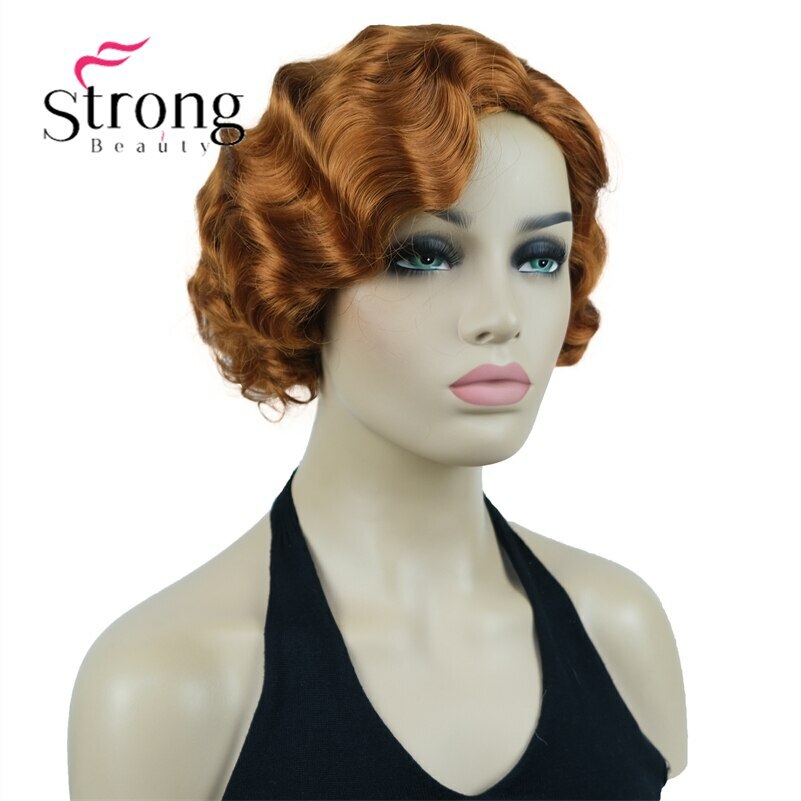 Finger Wave Wig Bob Short Curly Synthetic Hair Women 1920s Cosplay Party