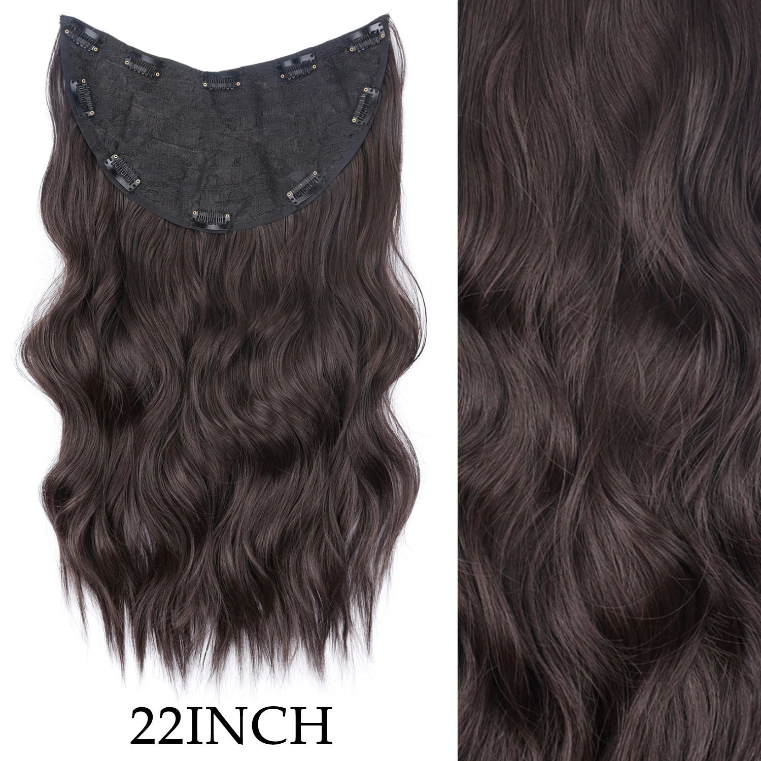 Natural Ombre Black Long Straight Heat Resistant Fake Hair Extension For Women