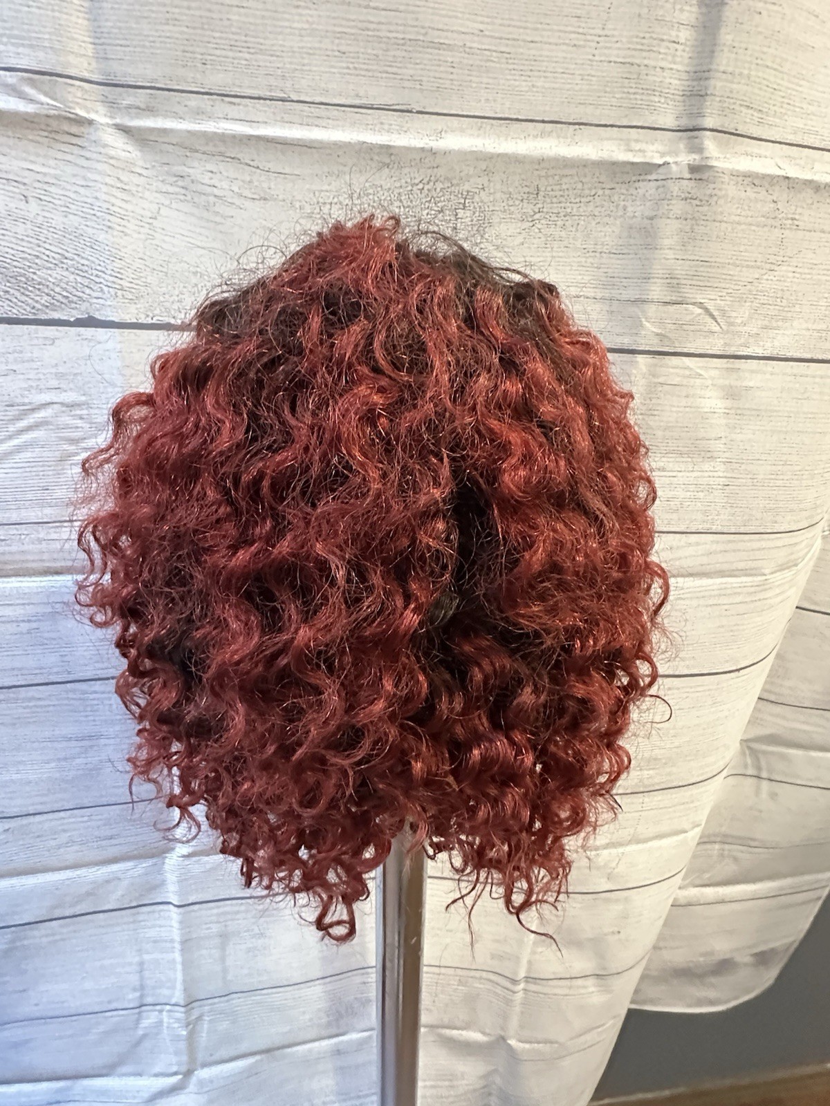 1B/burgundy Curly Synthetic Wig