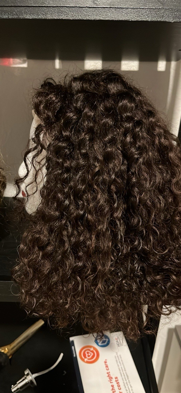 Lace Front Curly Wig for Women Dark Brown Shade Curly Texture