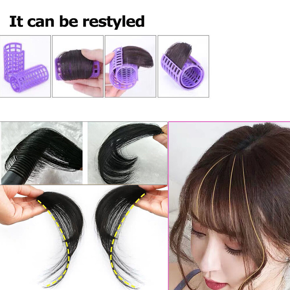 100% Human Hair Bangs Clip In On Fringe Remy Real Black Brown Blonde Wedding US