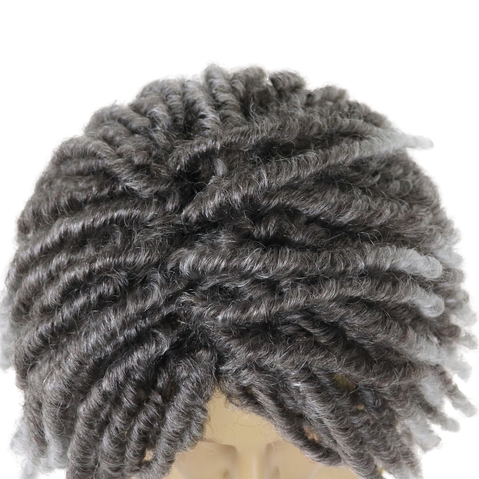 Fake Dreads Wigs with Bangs Ombre Grey Color Rocker Rasta Hair Dreadlocks Med