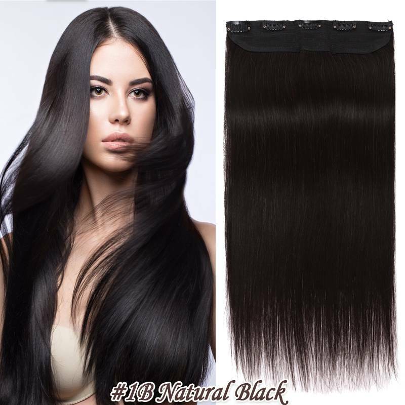 Thick 3/4 Full Head Invisible Clip in Human Remy Hair Extensions 100G One Piece