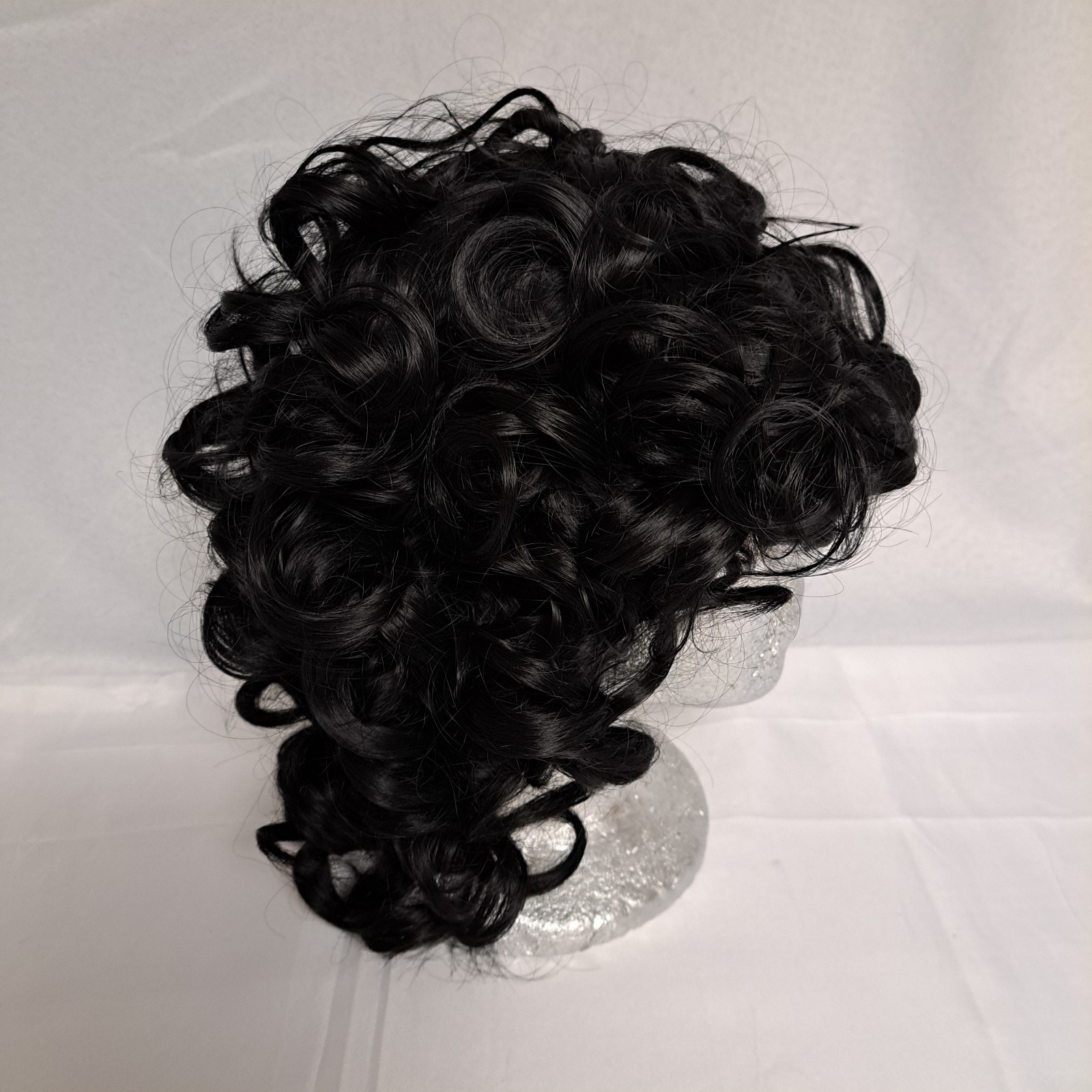 Wig Big Loose Curls Dark Burnett Brown almost Black 14″ synthetic w/ cap NEW