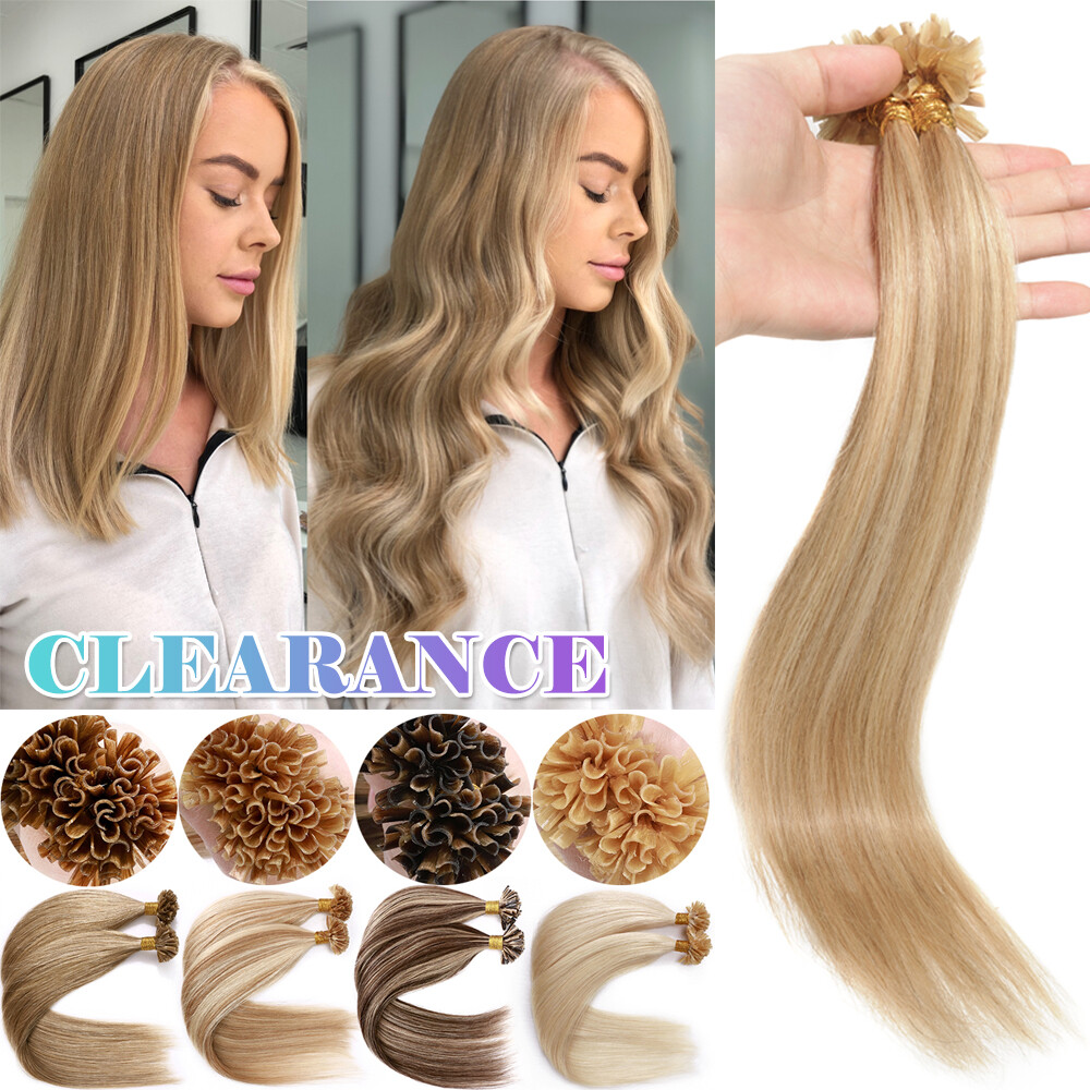 100g Nail U-Tip Pre Bonded Keratin Hot Fusion 100% Remy Human Hair Extensions US