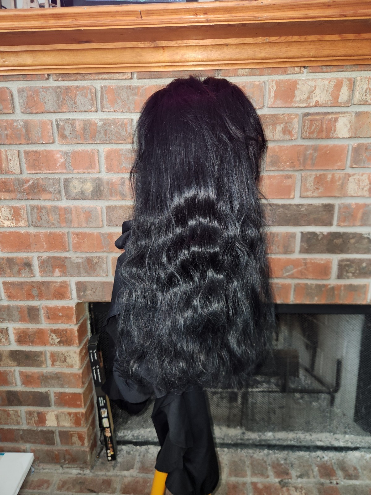Pre-everything Black Lace Front Wig Middle Part Glue Attachment Women
