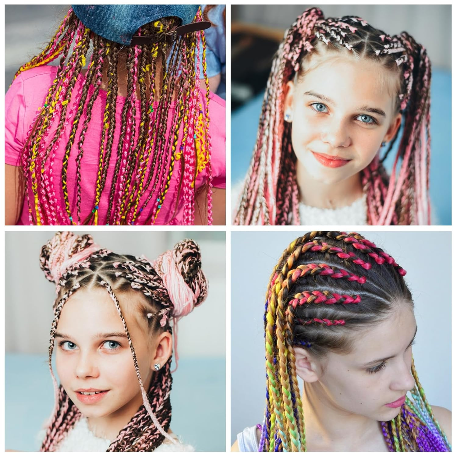 30pcs Multi-Color Hair Rope Set – 82 cm Long 1.5 mm Wide – Braid Hair