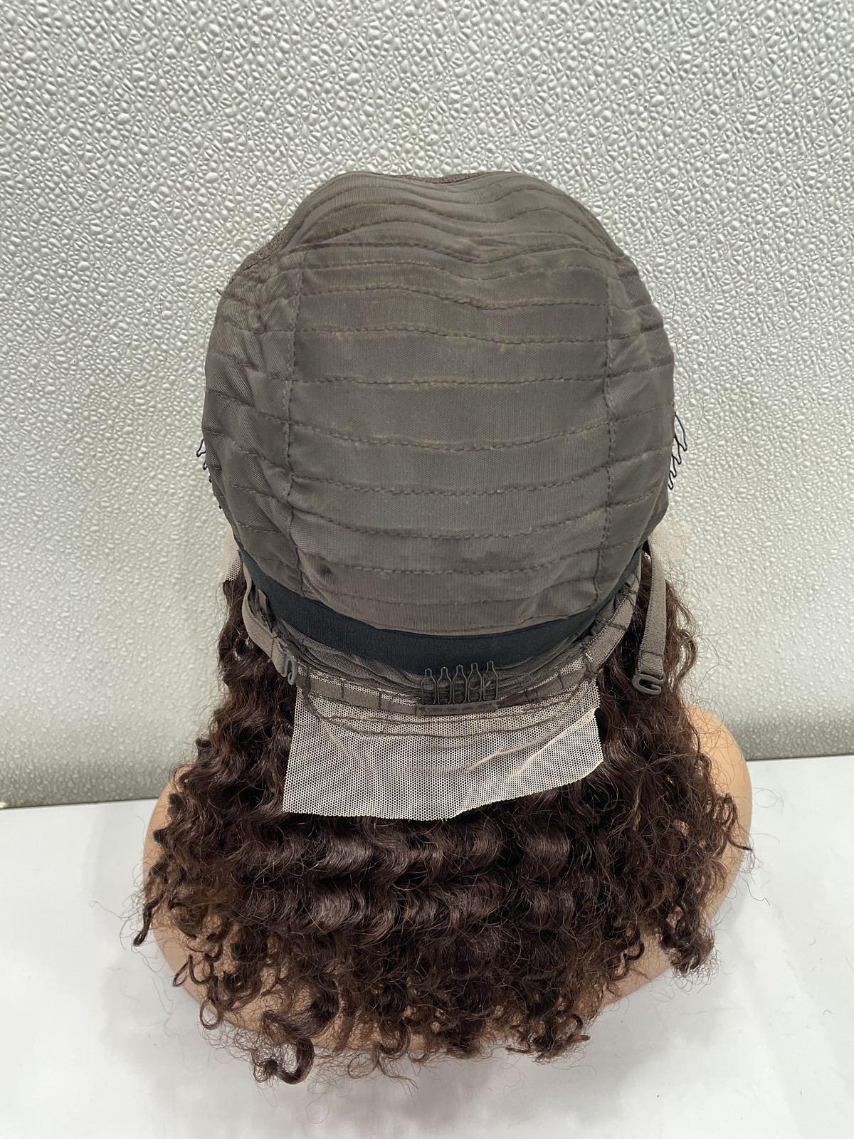 Dark Brown Water Wave Human Hair Blend 13×4 Lace Front Wig, 16″